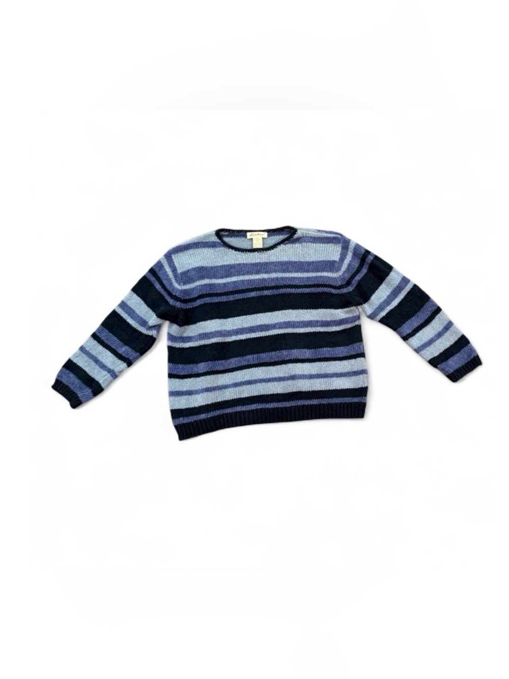 90s chunky knit sweater Navy & Light Blue Stripes